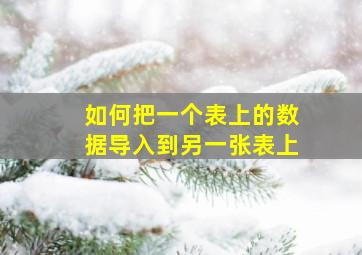 如何把一个表上的数据导入到另一张表上