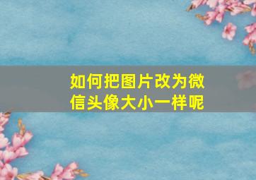 如何把图片改为微信头像大小一样呢