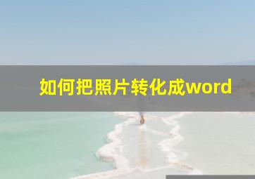 如何把照片转化成word