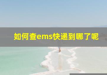 如何查ems快递到哪了呢