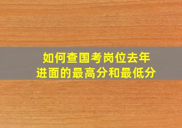 如何查国考岗位去年进面的最高分和最低分