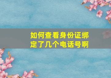 如何查看身份证绑定了几个电话号啊