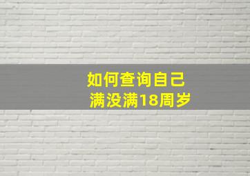 如何查询自己满没满18周岁