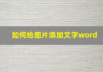 如何给图片添加文字word