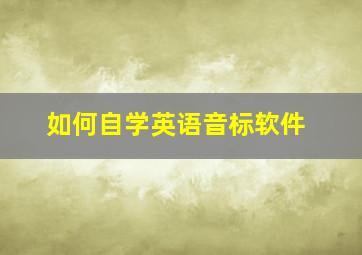 如何自学英语音标软件