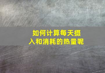 如何计算每天摄入和消耗的热量呢