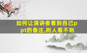 如何让演讲者看到自己ppt的备注,别人看不到