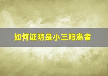 如何证明是小三阳患者