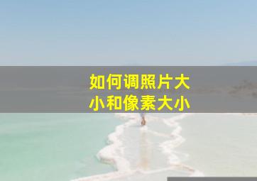 如何调照片大小和像素大小