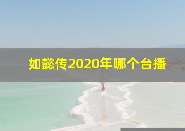 如懿传2020年哪个台播