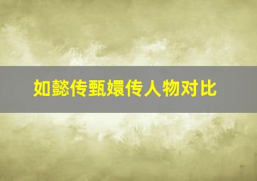 如懿传甄嬛传人物对比