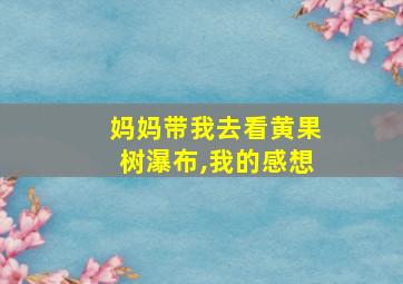 妈妈带我去看黄果树瀑布,我的感想