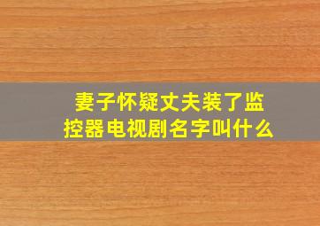 妻子怀疑丈夫装了监控器电视剧名字叫什么