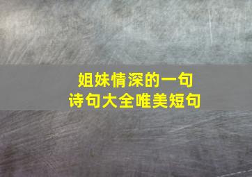 姐妹情深的一句诗句大全唯美短句