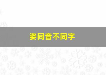 姿同音不同字