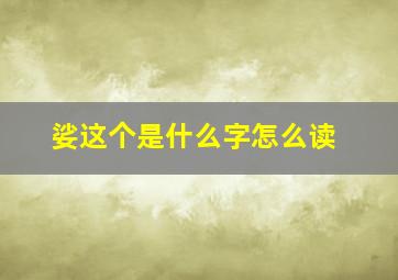 娑这个是什么字怎么读