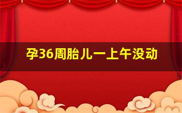 孕36周胎儿一上午没动