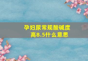 孕妇尿常规酸碱度高8.5什么意思