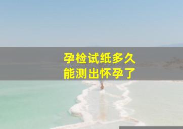 孕检试纸多久能测出怀孕了