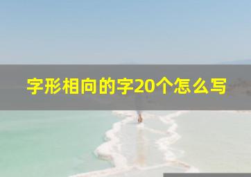 字形相向的字20个怎么写