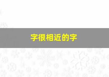 字很相近的字