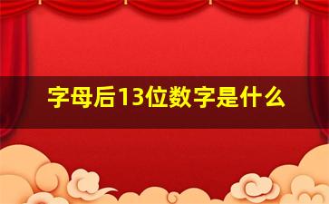 字母后13位数字是什么