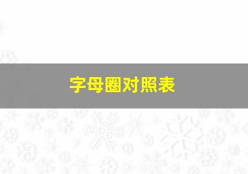 字母圈对照表