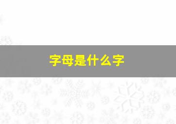 字母是什么字