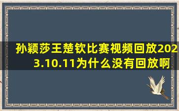 孙颖莎王楚钦比赛视频回放2023.10.11为什么没有回放啊