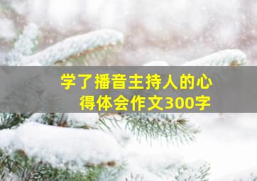 学了播音主持人的心得体会作文300字