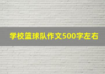 学校篮球队作文500字左右