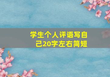 学生个人评语写自己20字左右简短