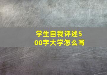 学生自我评述500字大学怎么写