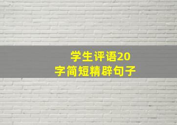 学生评语20字简短精辟句子