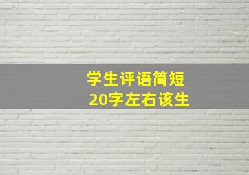 学生评语简短20字左右该生