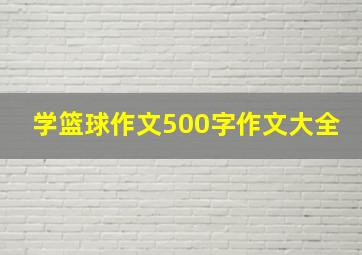 学篮球作文500字作文大全