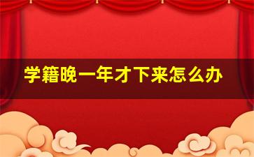 学籍晚一年才下来怎么办