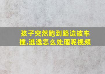 孩子突然跑到路边被车撞,逃逸怎么处理呢视频