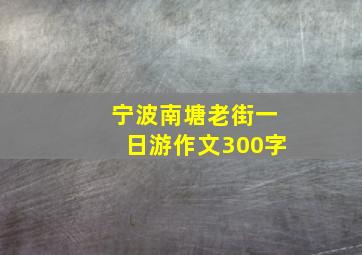 宁波南塘老街一日游作文300字