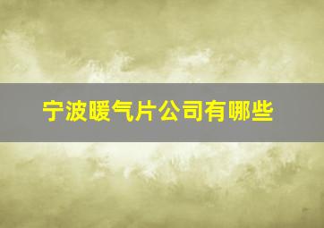 宁波暖气片公司有哪些