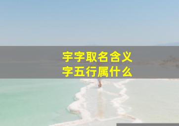 宇字取名含义字五行属什么