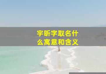 宇昕字取名什么寓意和含义