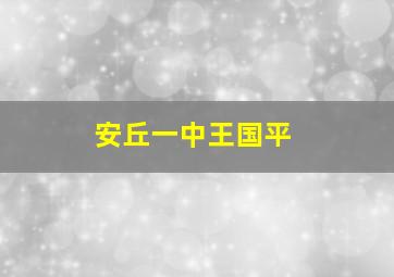 安丘一中王国平