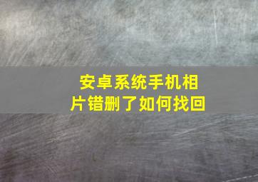 安卓系统手机相片错删了如何找回