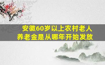 安徽60岁以上农村老人养老金是从哪年开始发放