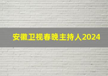 安徽卫视春晚主持人2024