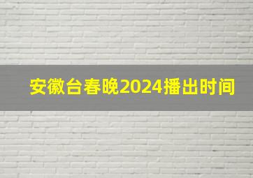 安徽台春晚2024播出时间