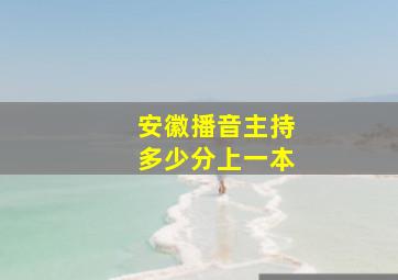 安徽播音主持多少分上一本