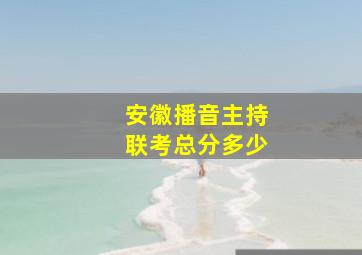 安徽播音主持联考总分多少