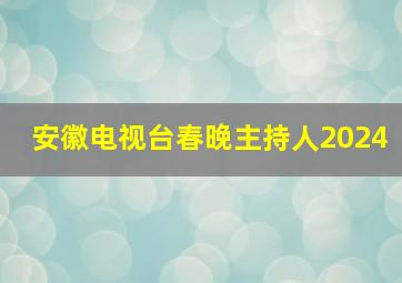 安徽电视台春晚主持人2024